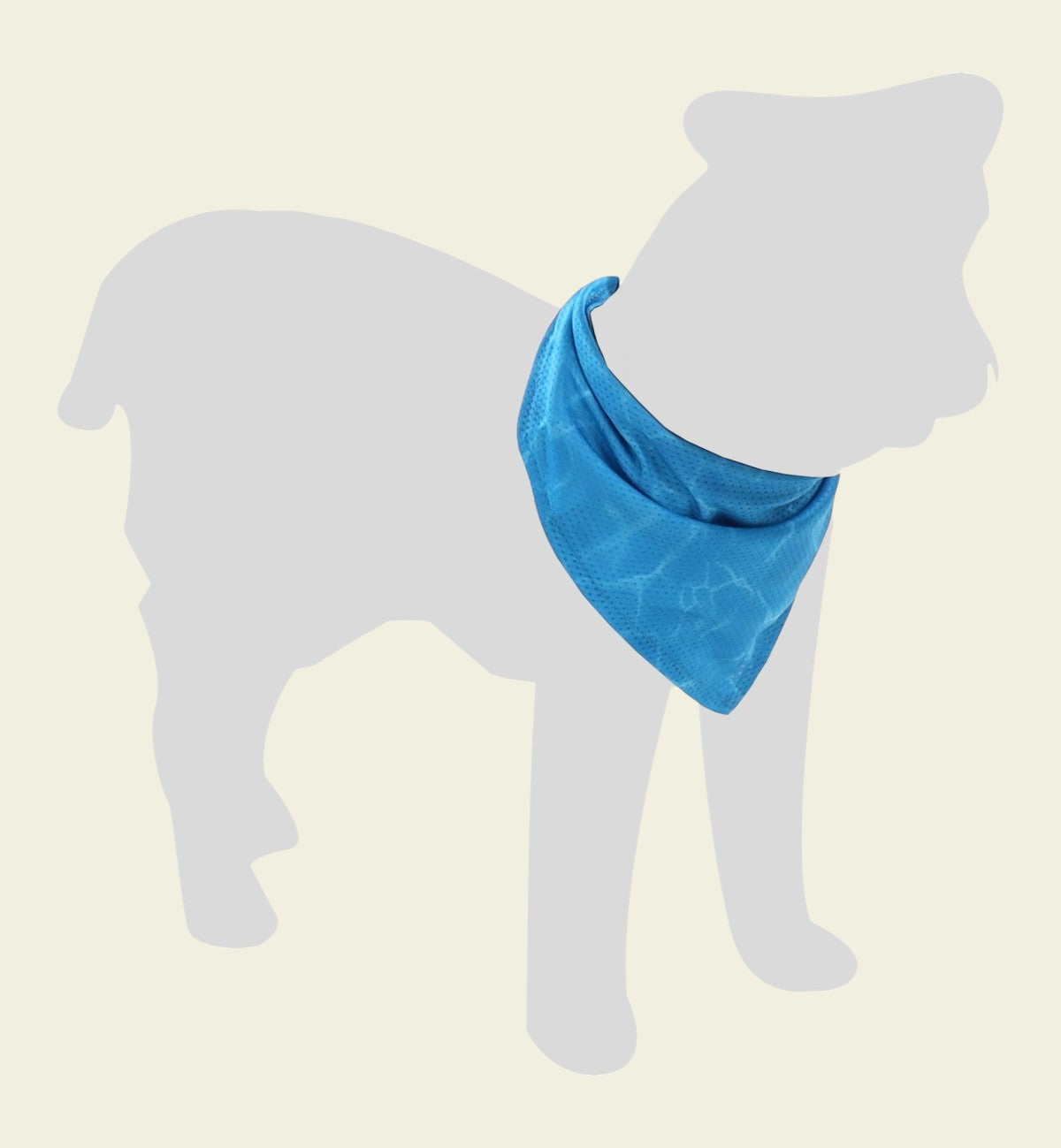 Animozen bandana rafraîchissant bleu pour chien en polyester respirant avec motif eau, idéal pour l'été.