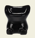 Animozen black ceramic cat-shaped food and water bowl, 12cm diameter, 120ml capacity.