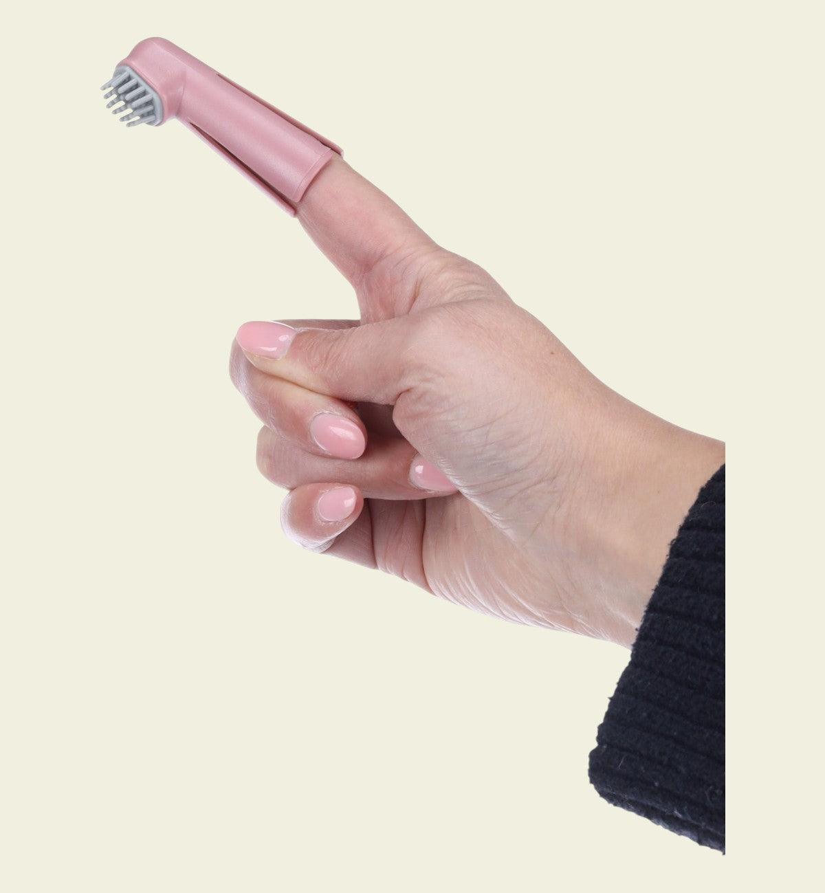 Animozen lot de 2 brosses à dents pour chien en plastique rose, une pour le tartre, une pour les gencives.