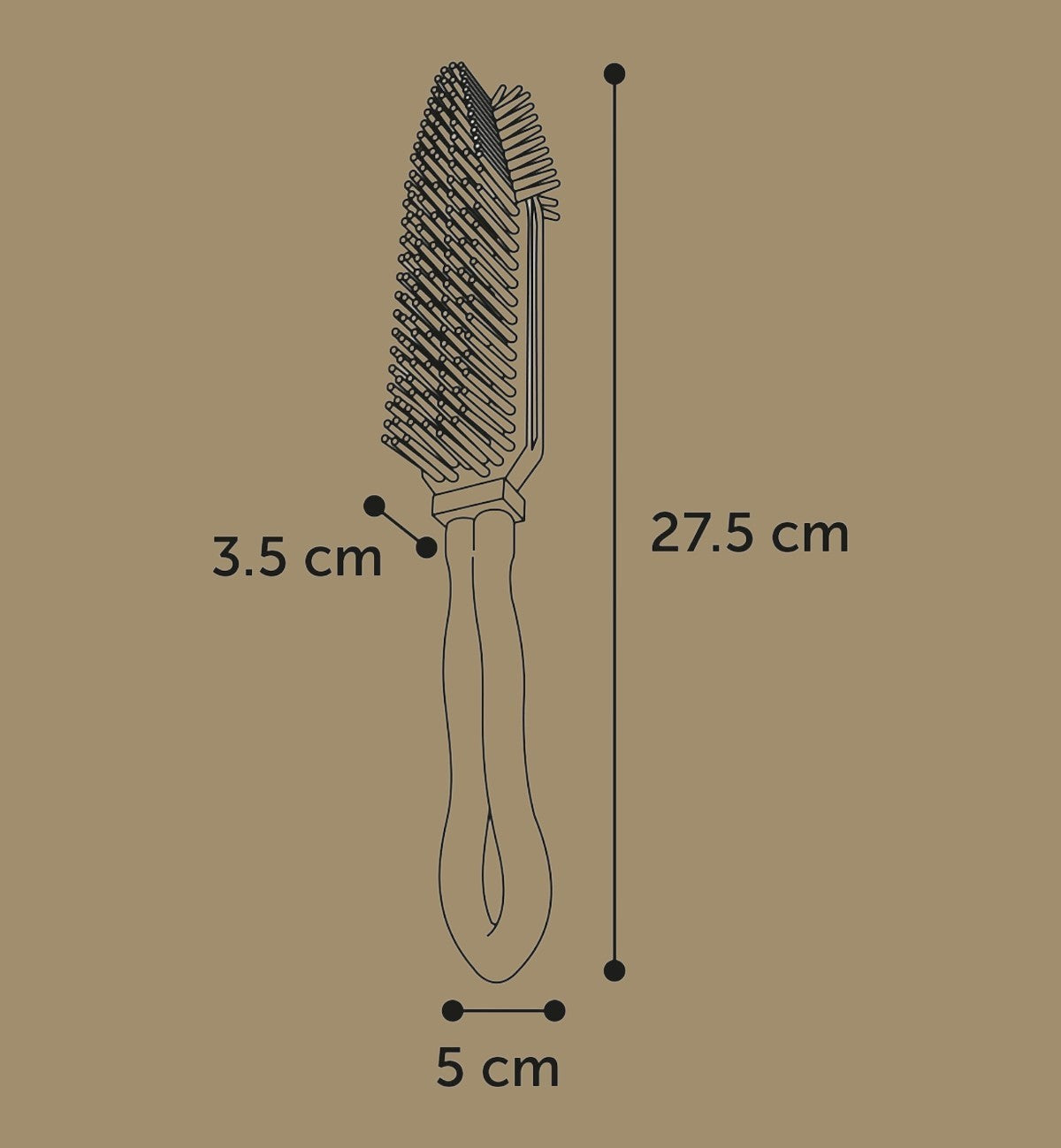 Brosse anti-poils Afra noire en caoutchouc thermoplastique pour chien et chat, 27,5 cm