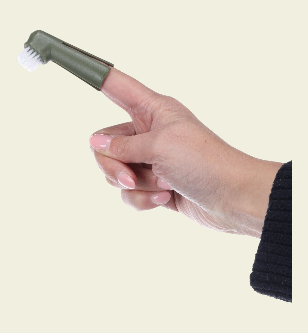 Lot de 2 brosses à dents pour chien Animozen en plastique synthétique, une pour le tartre et une pour les gencives, couleur vert.