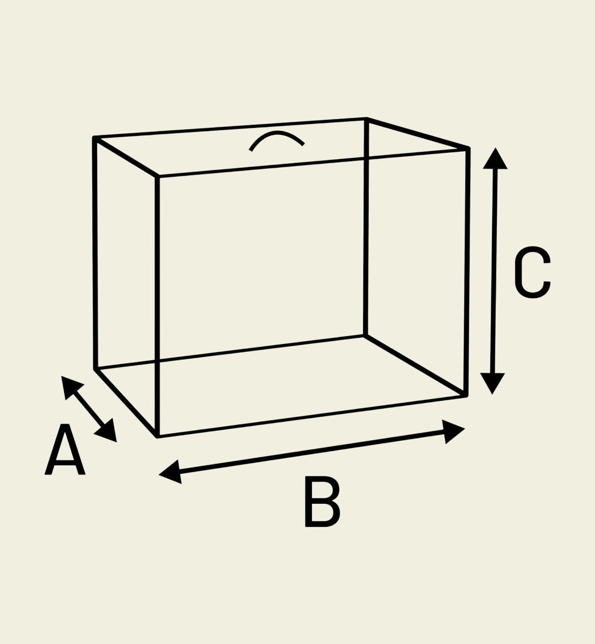 Animozen cage de transport pour animaux en nylon noir, pliable, avec poignée et dimensions A, B, C.