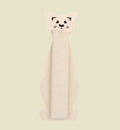 Animozen beige natural sisal wall-mounted cat scratching board in a cat shape with cute face details.