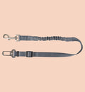 Ceinture de sécurité Ruka Anti Shock grise en polyester avec section élastique et mousqueton métallique pour chien.