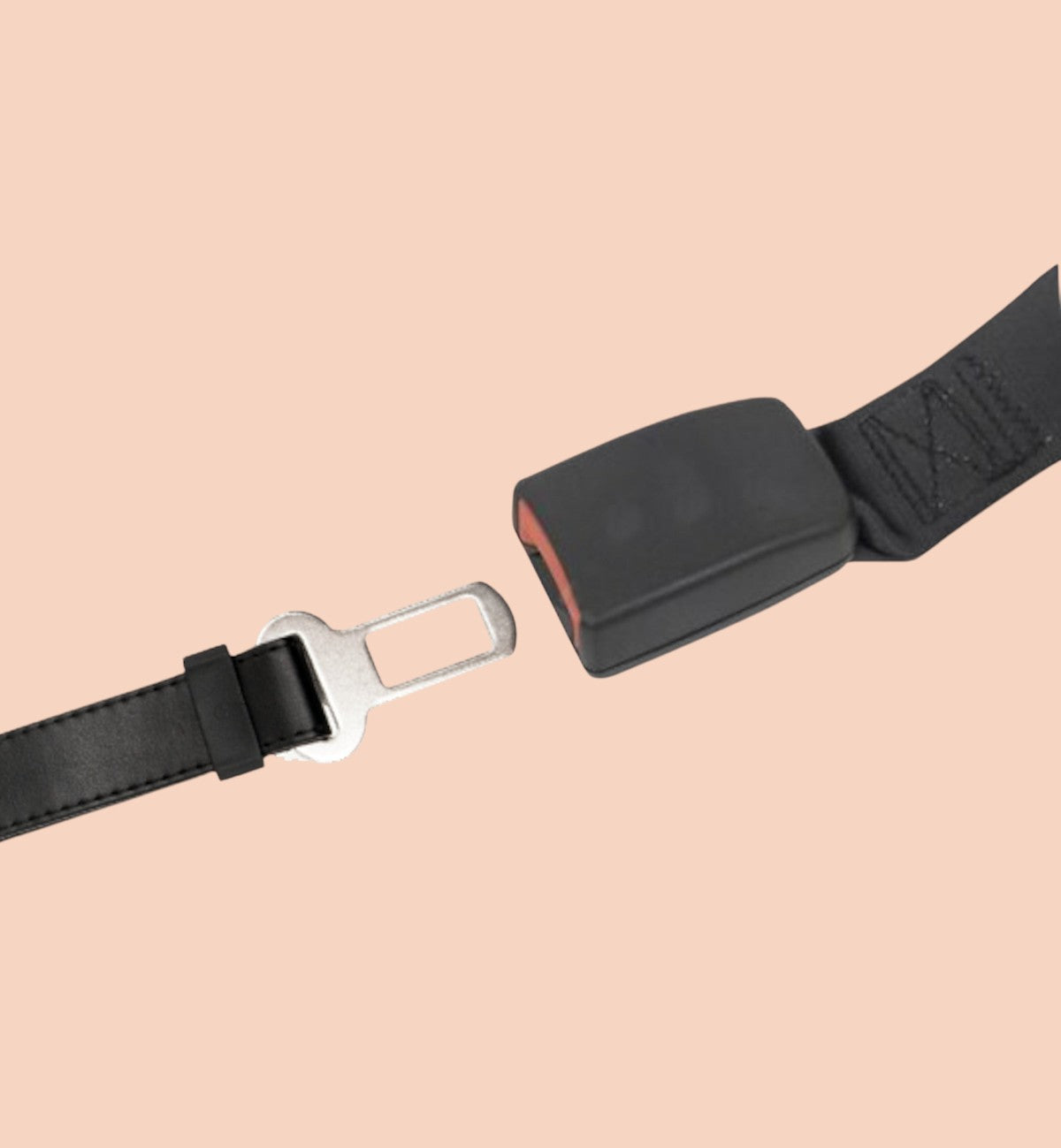 Ceinture de sécurité Kura noire en similicuir et métal pour chien, longueur réglable, par Animozen