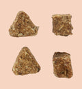 Animozen natural cod triangles and cubes dog treats, textured brown, 100% cod, protein-rich, low-fat, omega 3 & 6.