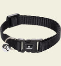 Collier noir en nylon pour chaton Animozen, réglable avec clochette et fermeture à clic sécurisée.
