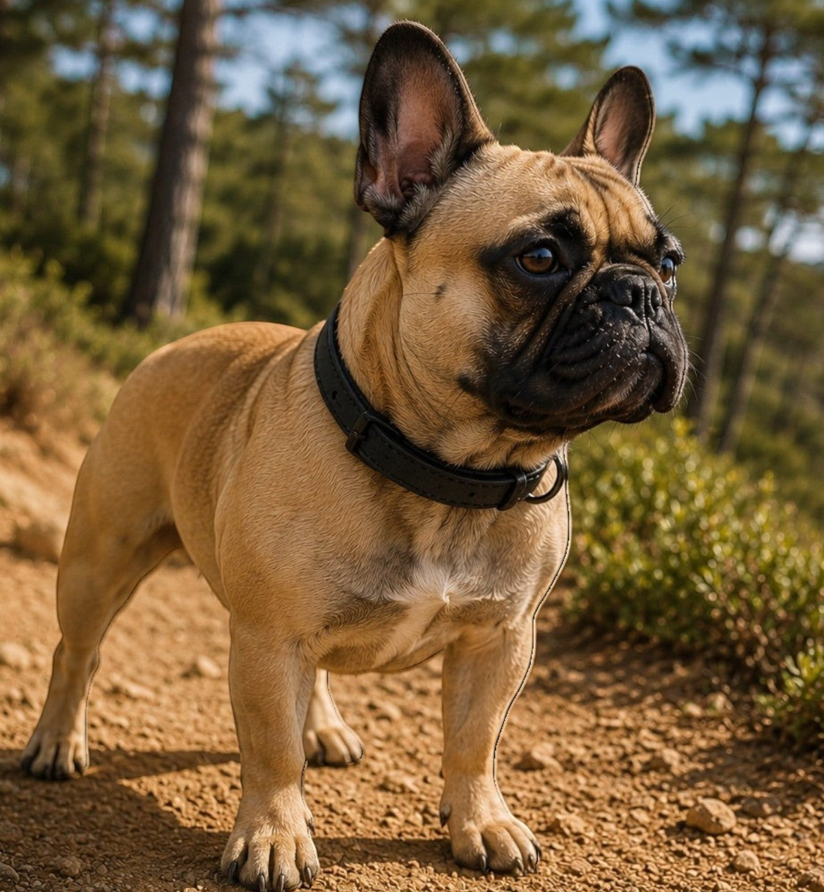 Collier pour chien Animozen noir en similicuir avec doublure néoprène, boucle grise, pour promenades confortables.