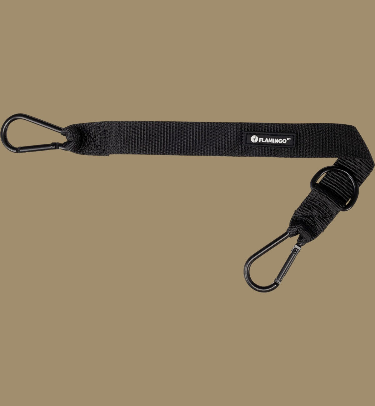 Animozen Connecteur de ceinture pour chien noir en polyester résistant avec deux mousquetons et une boucle métallique.