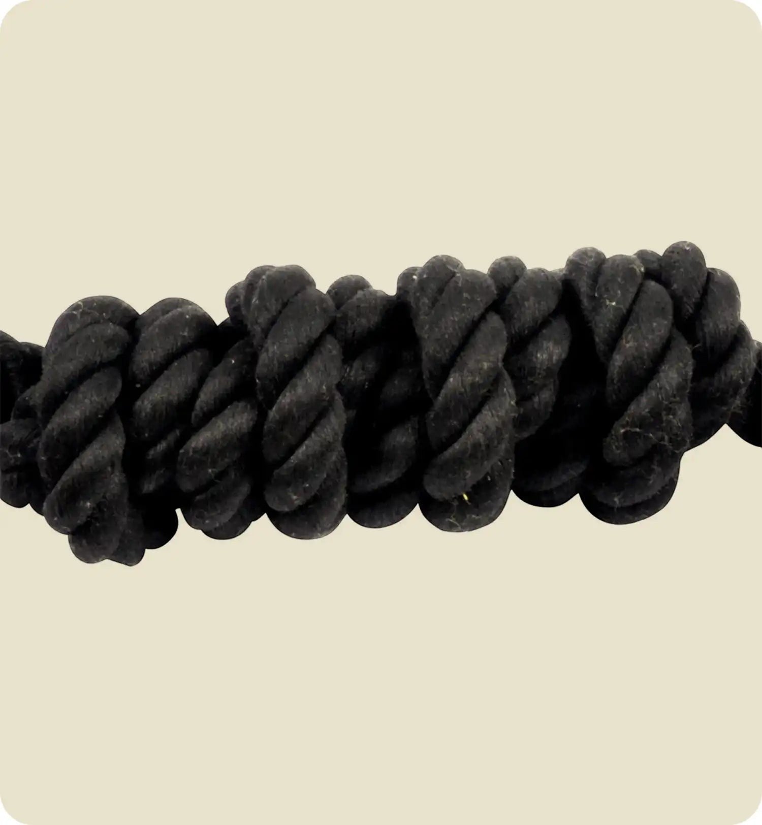 Jeu corde à nœuds en coton noir pour chien Animozen, 42 cm, idéal pour l'hygiène dentaire et les jeux interactifs.