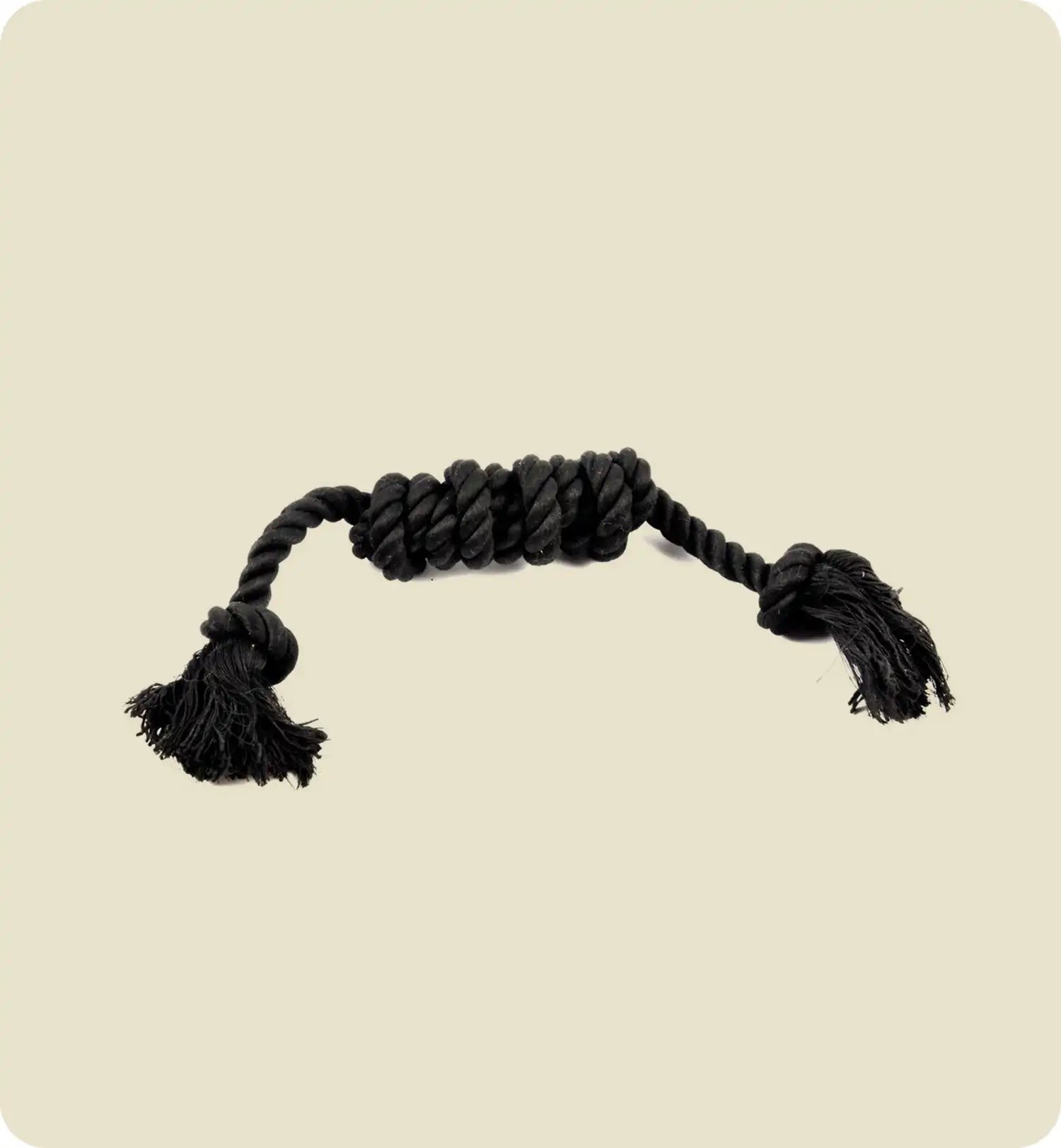 Animozen corde à nœuds noire en coton pour chien, jeu interactif et hygiène dentaire, 42 cm