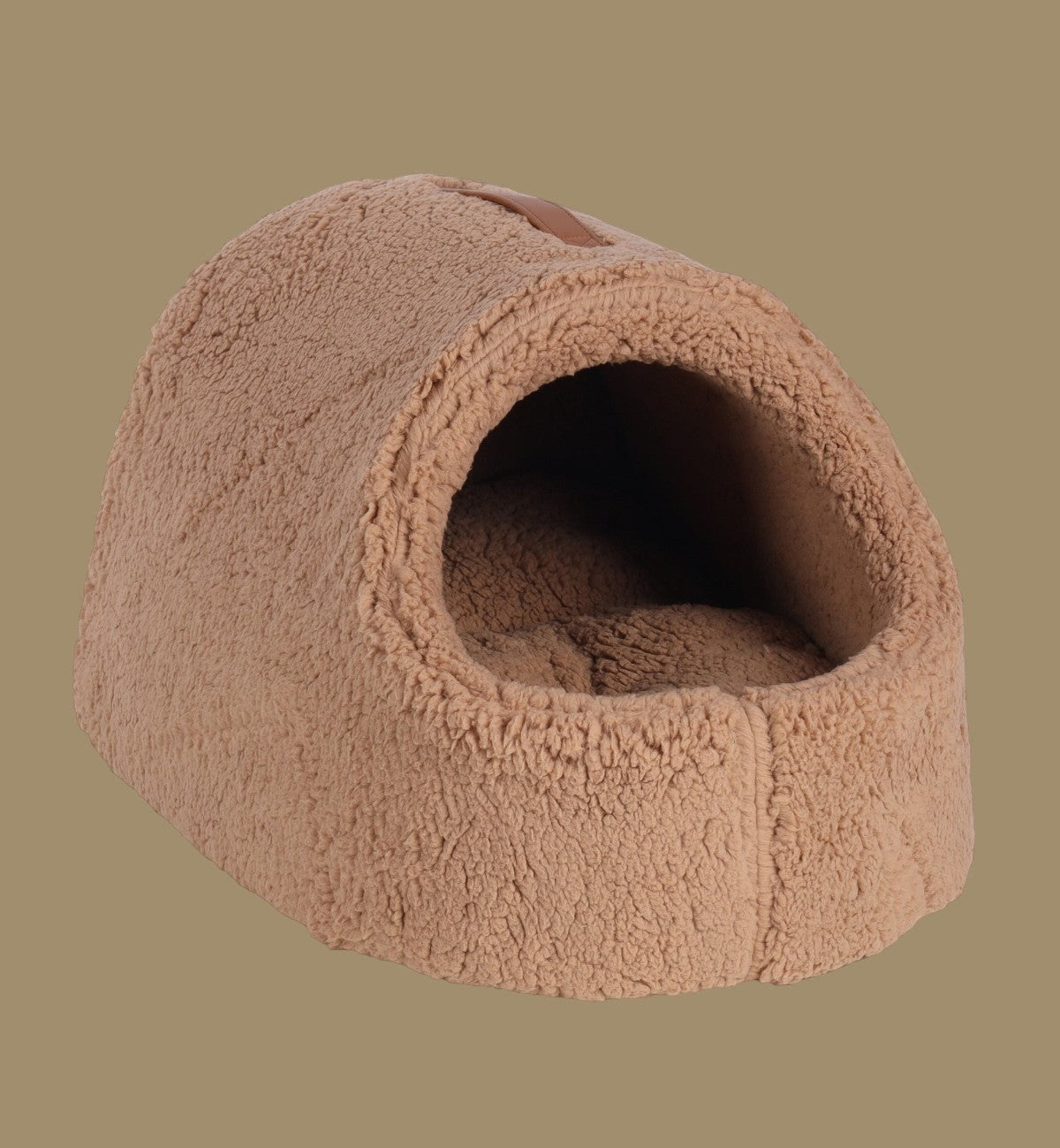 Animozen Couchage pour chat en peluche douce couleur moka avec mousse à mémoire de forme et coussin amovible.