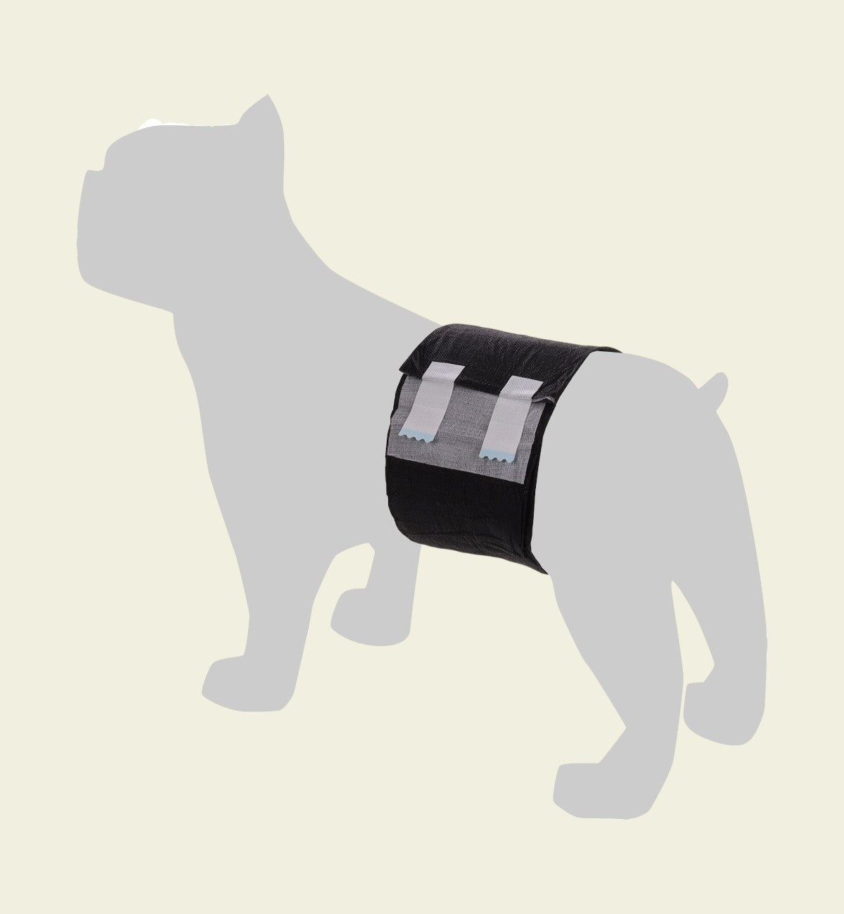 Animozen lot de 12 couches jetables pour chien mâle, noires, avec bandes adhésives pour un ajustement sécurisé.
