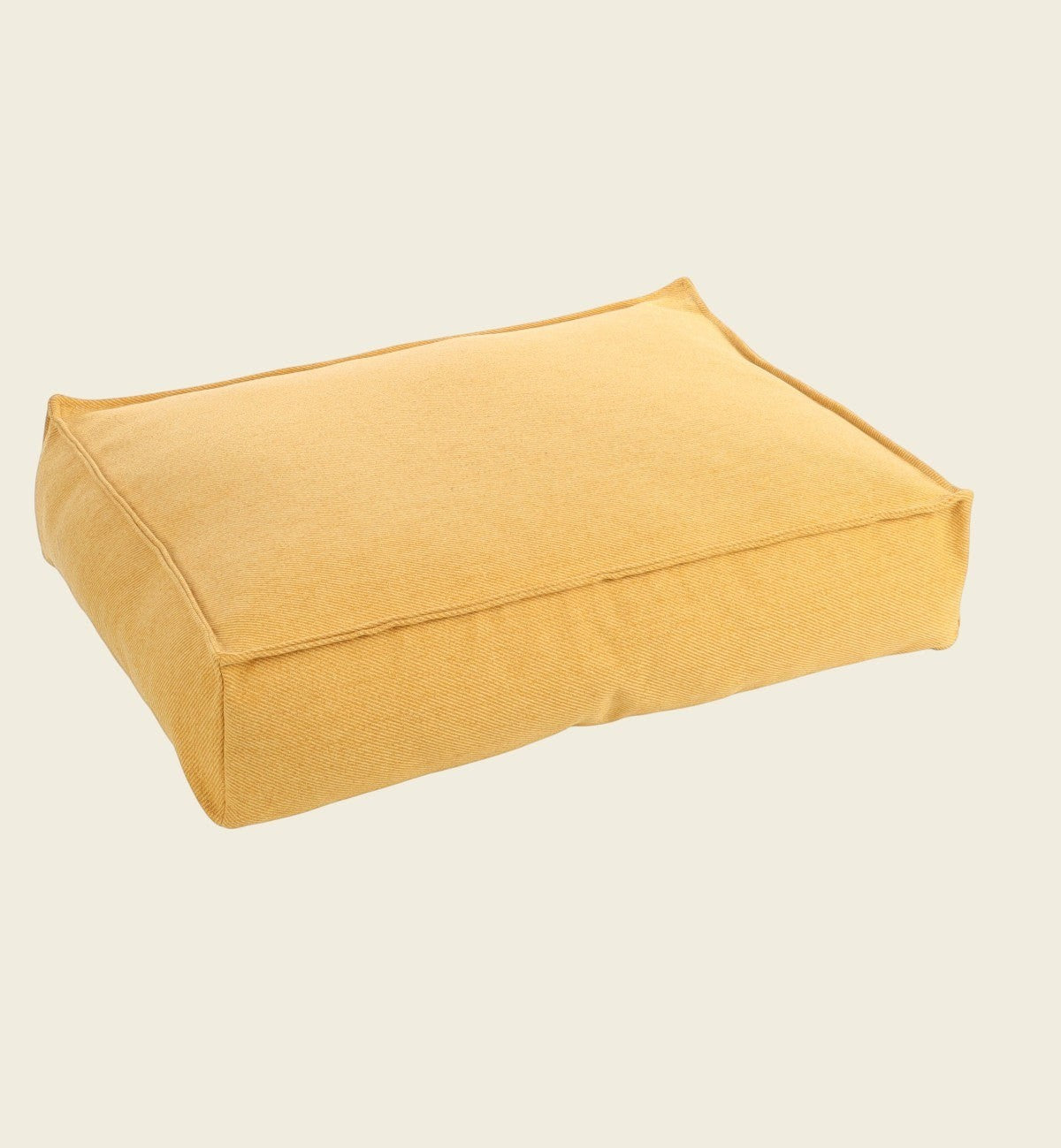 Animozen coussin rectangulaire jaune en textile avec rembourrage en mousse à mémoire de forme pour chien