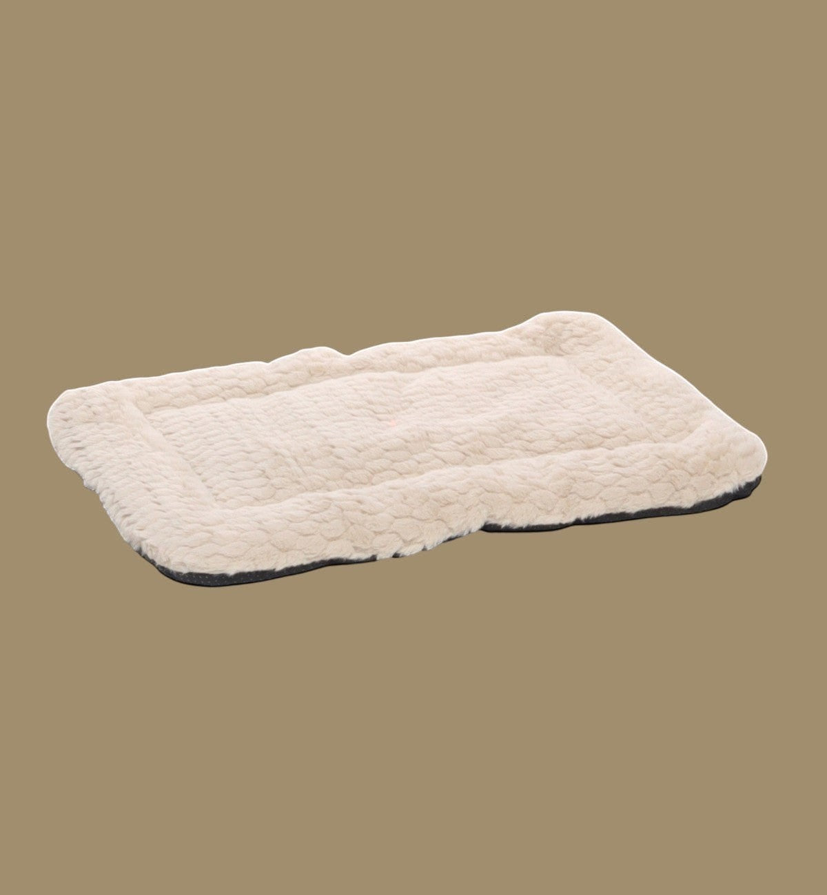 Animozen Coussin rectangle Naya en peluche beige pour chien, fond antidérapant, lavable en machine.