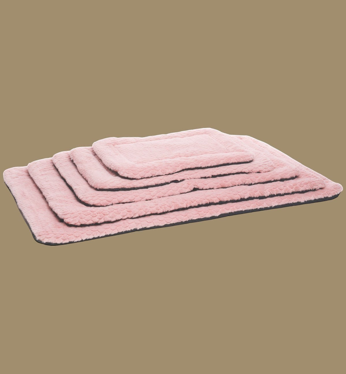 Animozen Coussin rectangle Naya rose en peluche douce pour chien, fond antidérapant, plusieurs tailles disponibles.