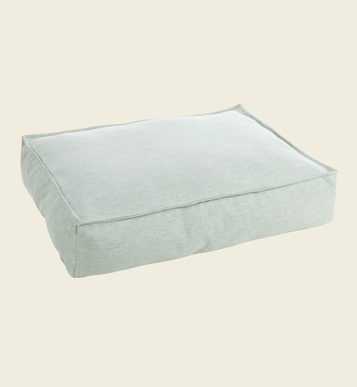 Coussin rectangulaire Animozen en textile vert menthe, épaisseur 18 cm, rembourrage mousse à mémoire de forme.