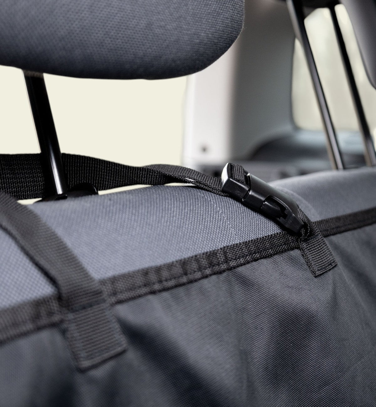 Animozen couverture de protection de voiture pour chien, noir, en polyester, modèle hamac avec sangles réglables.