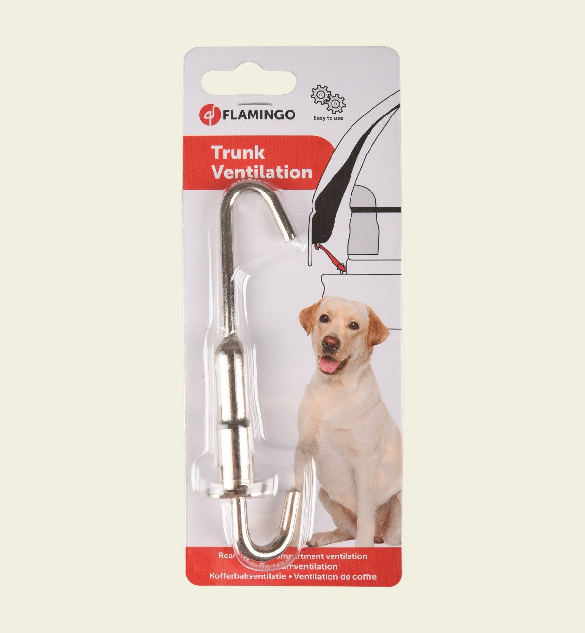Animozen crochet d'aération pour coffre de voiture en métal argenté, 13,5 cm, pour une ventilation optimale lors des trajets avec votre chien.
