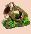 Animozen décoration d'aquarium en forme d'amphore ancienne avec effet mousse et végétation, 16x11x13 cm
