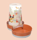 Distributeur d'eau et de nourriture pour chat Animozen en polypropylène brun avec motif chat stylé, 1,5L