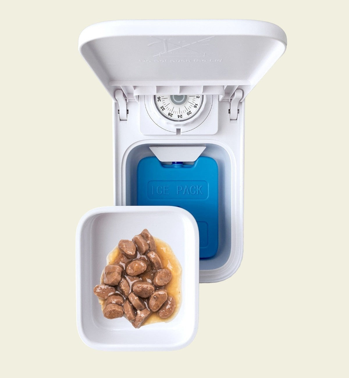 Animozen Distributeur de nourriture automatique blanc avec minuteur jusqu'à 48h et élément réfrigérant