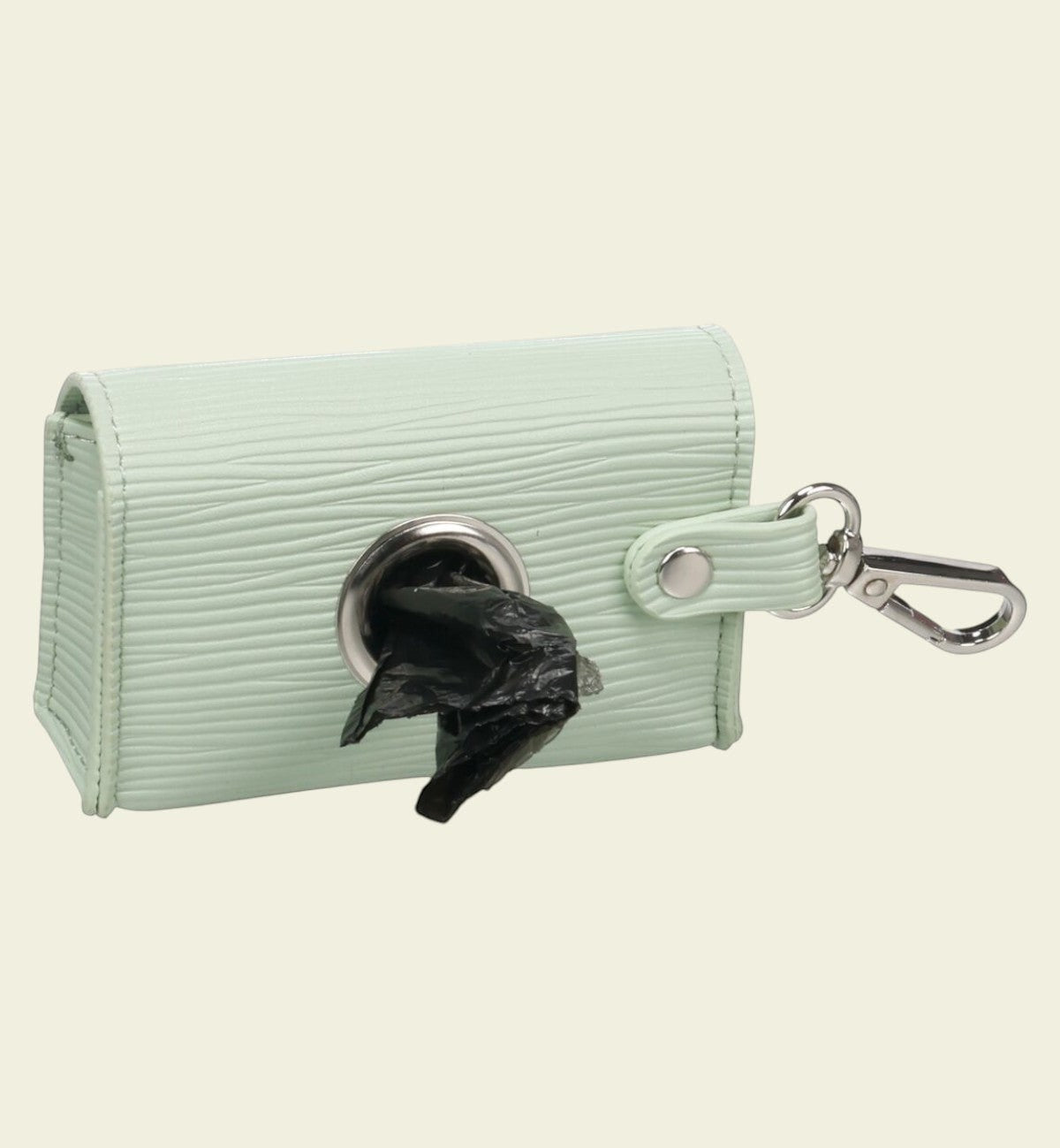 Animozen distributeur de sacs à déjections pour chien vert menthe en polyester avec mousqueton.