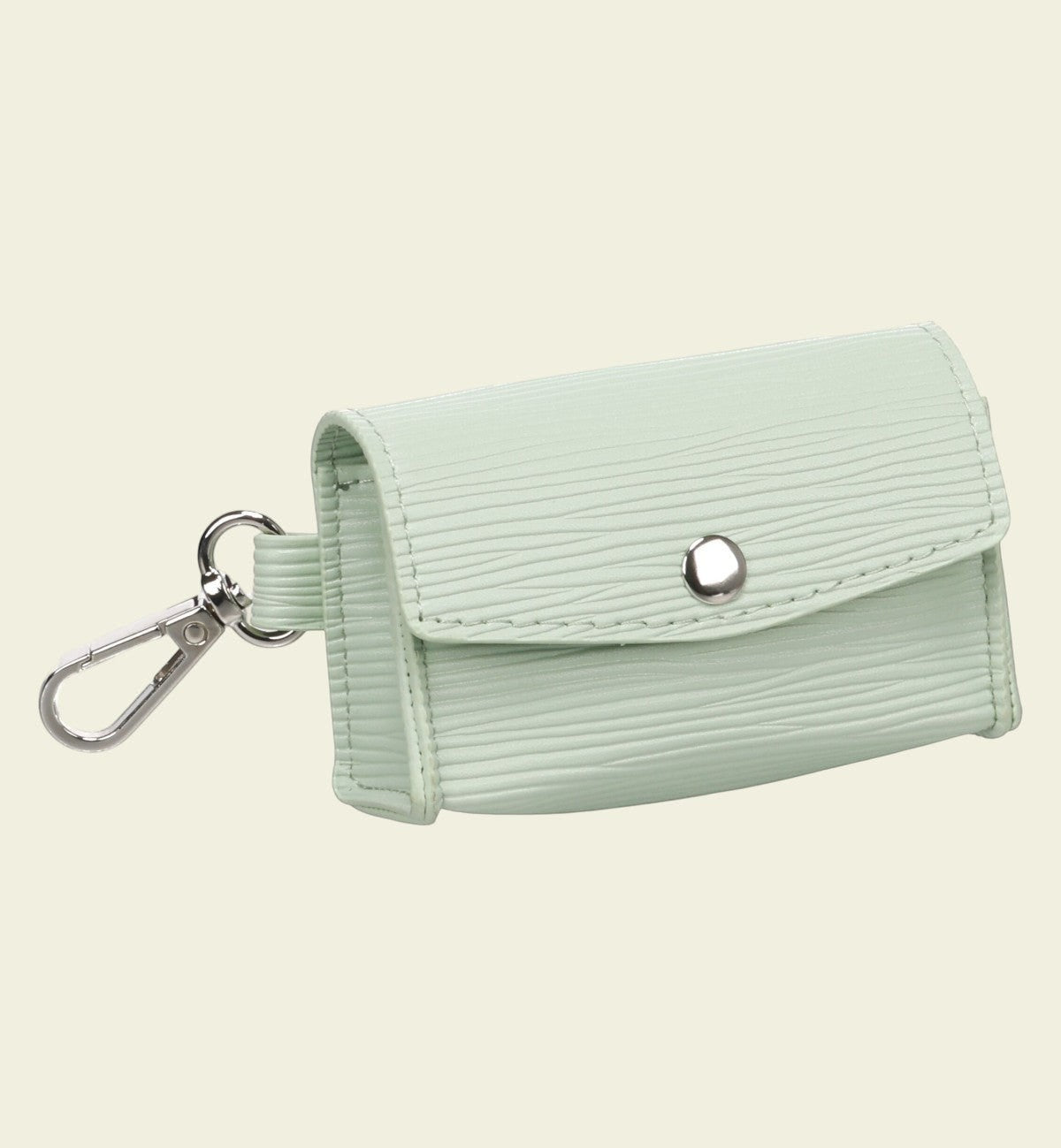Animozen distributeur de sacs à déjections pour chien vert en polyester avec mousqueton et bouton-pression.