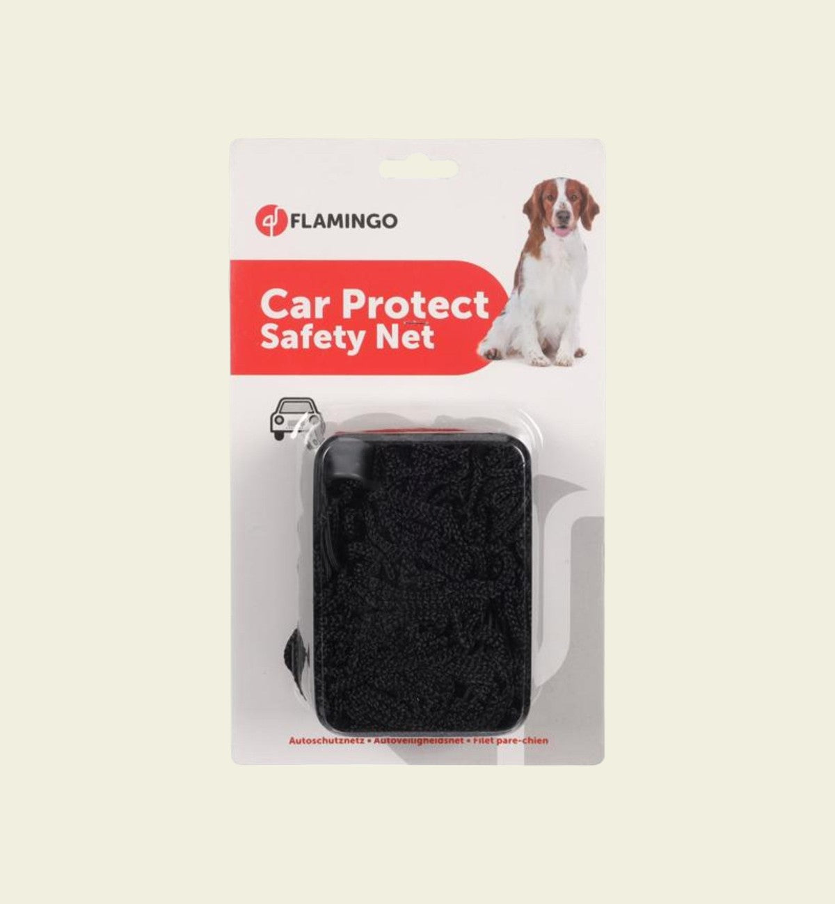 Filet de protection de voiture noir en polyester pour chien, réglable, par Animozen