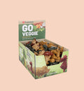 Animozen Lot de friandises veggies pour chien Dino, formes dinosaures colorées (blanc, jaune, vert, orange), 100% végétal, sans gluten.