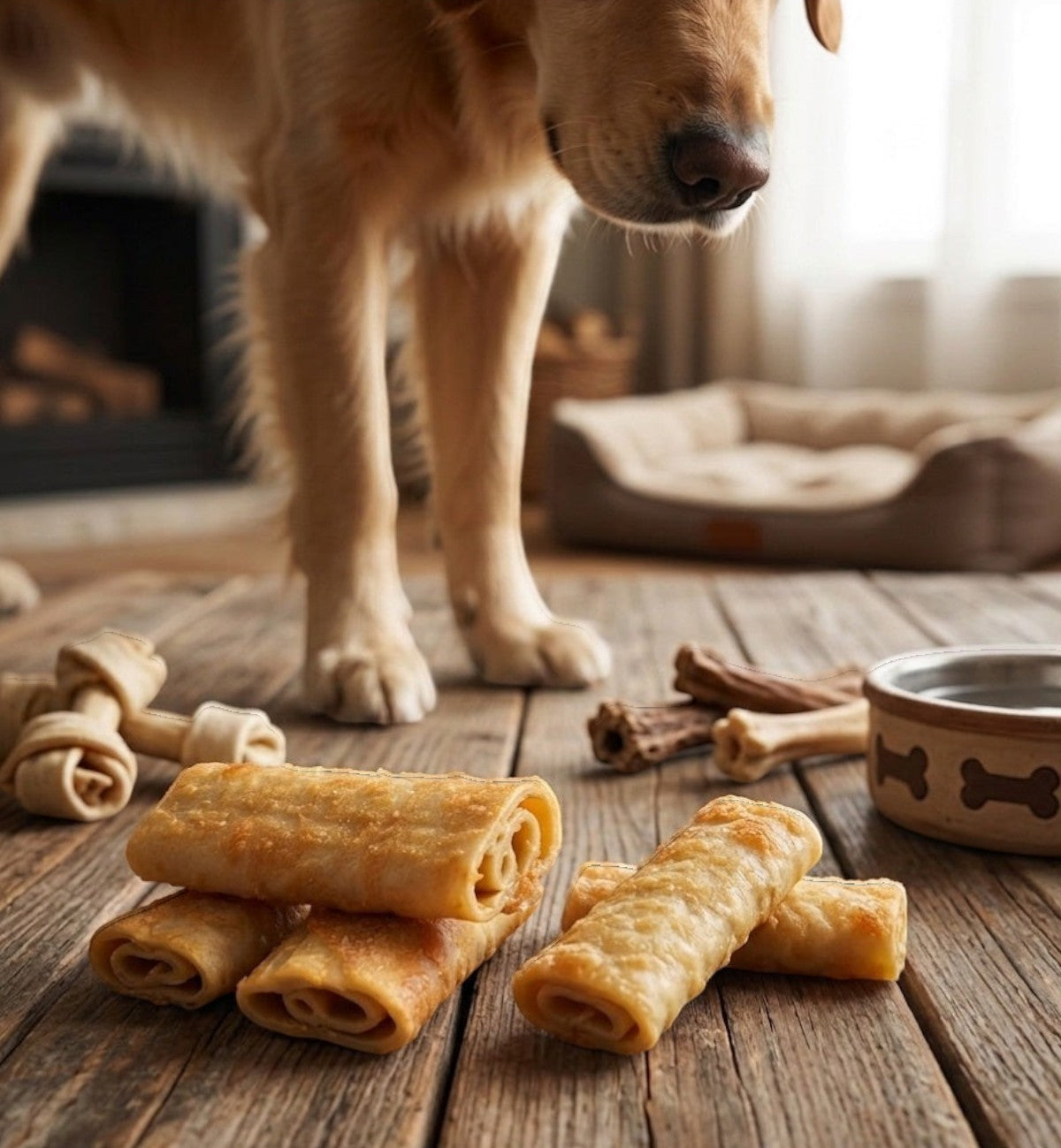 Animozen Lot de 2 Friandises Wraps au poulet pour chien, 120g. Texture à mâcher.