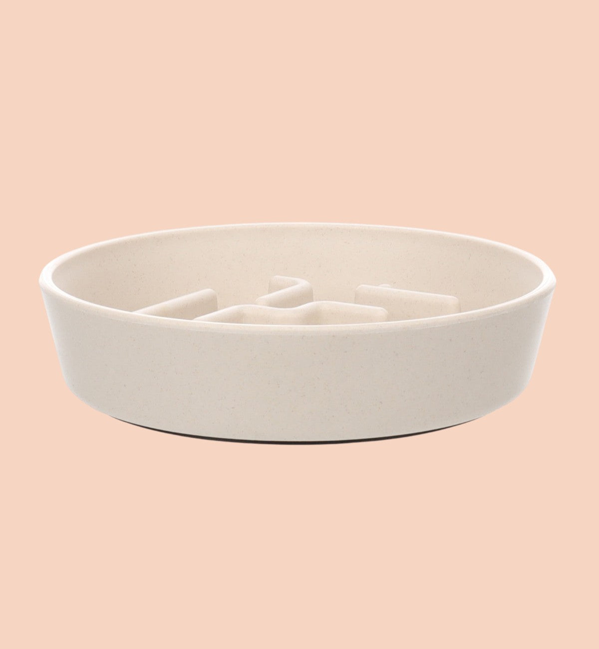 Animozen gamelle ronde anti glouton beige en fibre de bambou et plastique PP pour chien