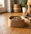 Animozen gamelle carrée en céramique beige pour chien, 900 ml, design moderne et épuré.