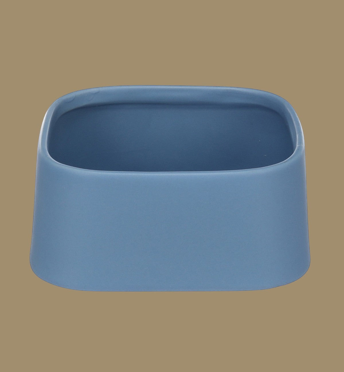 Animozen gamelle carrée en céramique bleue pour chien, 900 ml, design moderne et épuré.