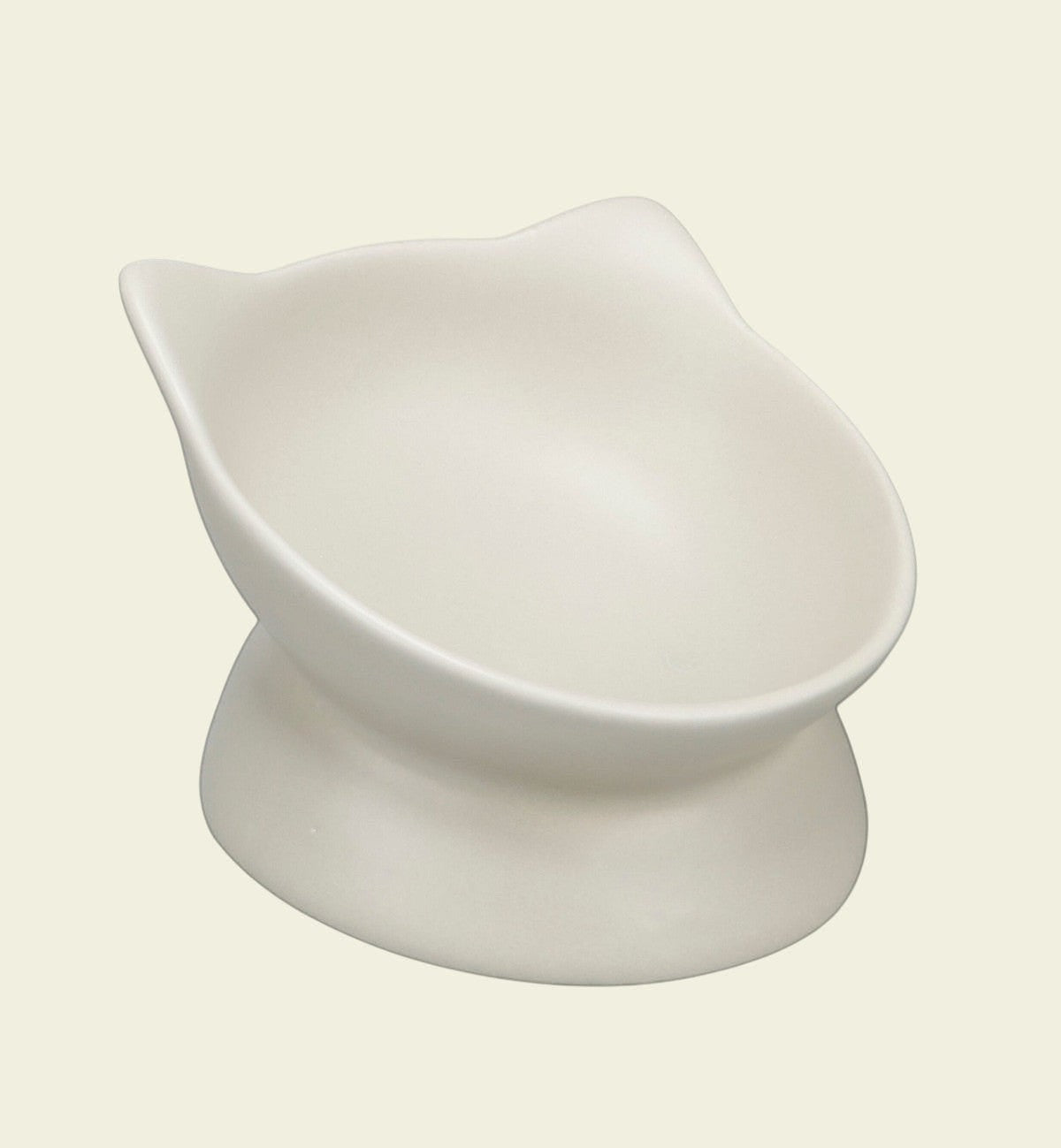 Animozen gamelle ergonomique en céramique blanche pour chat, design moderne en forme d'oreilles de chat, 140 ml.