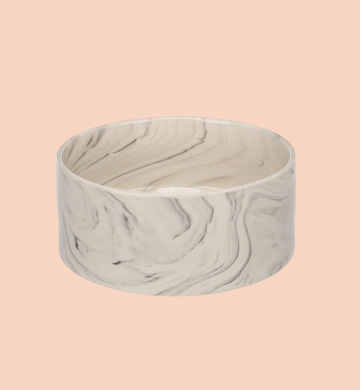 Animozen gamelle ronde en céramique émaillée avec effet marbre gris et blanc, 750 ml.