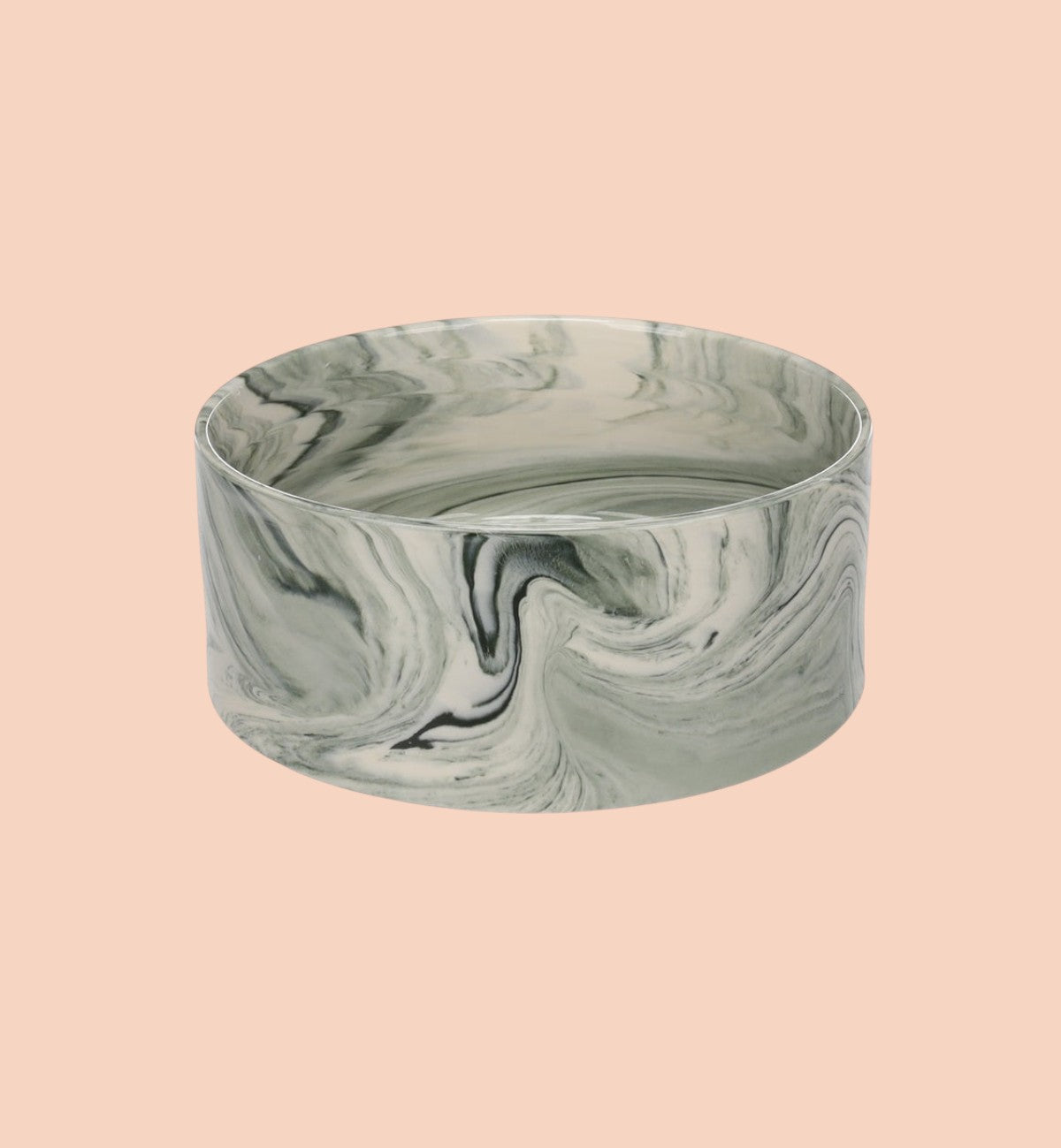 Animozen gamelle ronde en céramique émaillée verte à motif marbre pour nourriture et eau