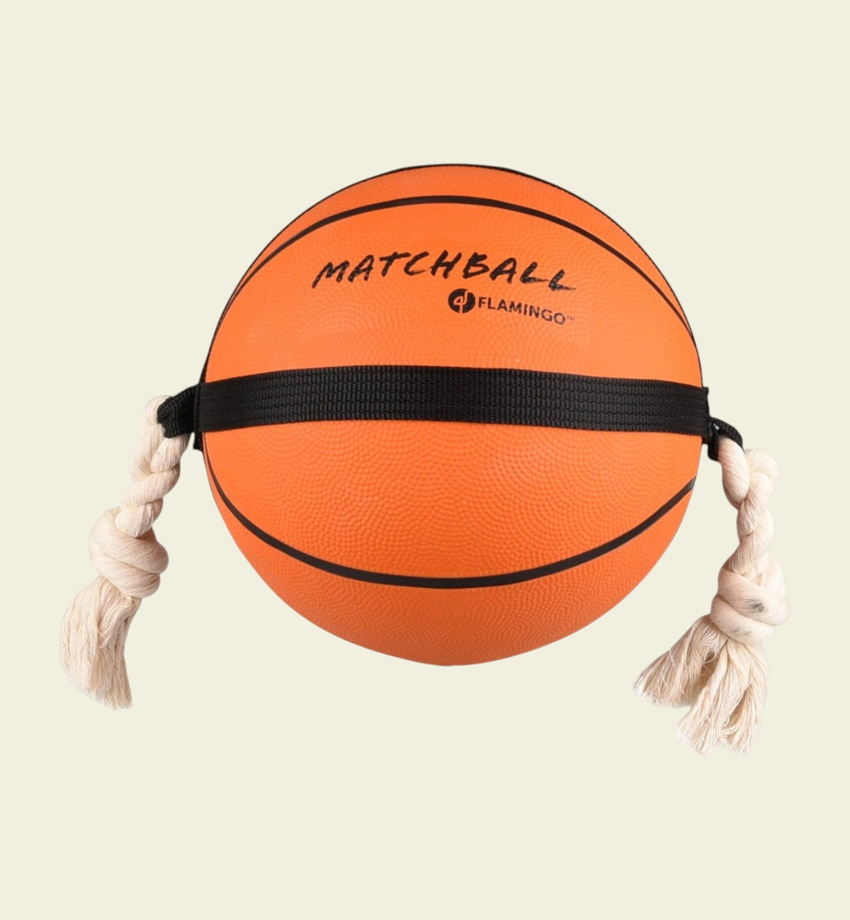 Animozen Jeu Ballon de basketball avec corde pour chien en caoutchouc orange résistant, idéal pour le jeu extérieur.
