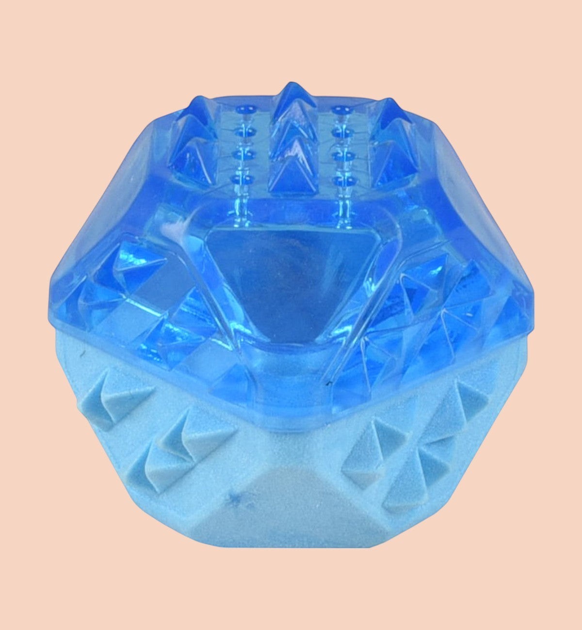 Animozen Jouet Snowy Balle Glacée Bleu en caoutchouc TPR, forme diamant, idéal pour l'été et l'hygiène dentaire
