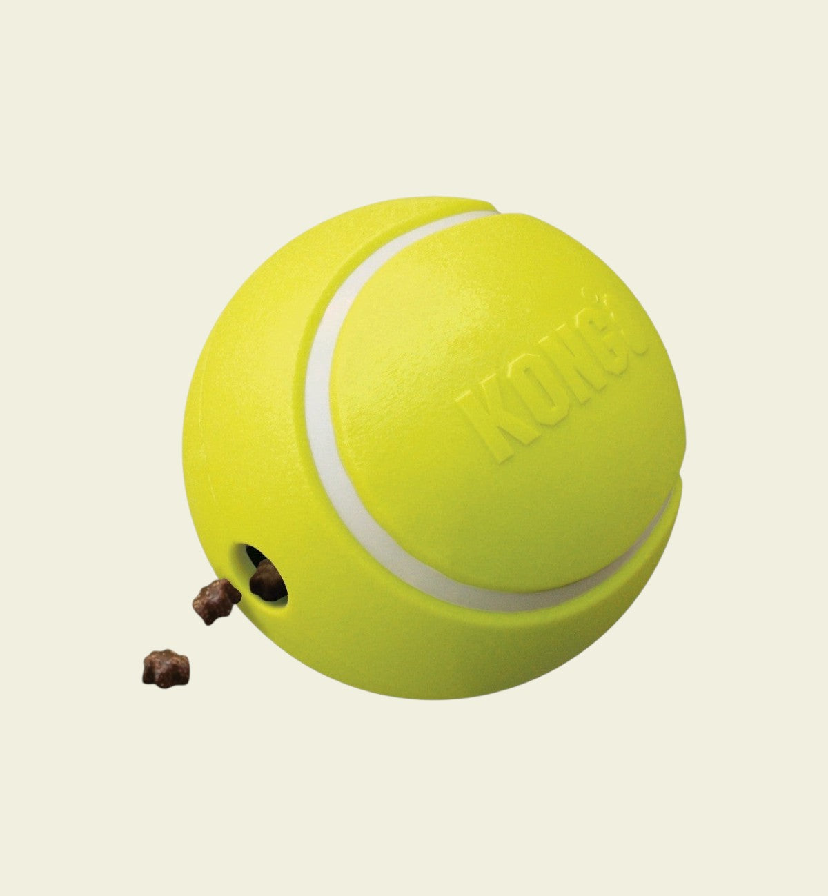 Animozen Jouet Récompense Balle de tennis à Friandises jaune en caoutchouc TPR durable pour chien, interactif et remplissable.