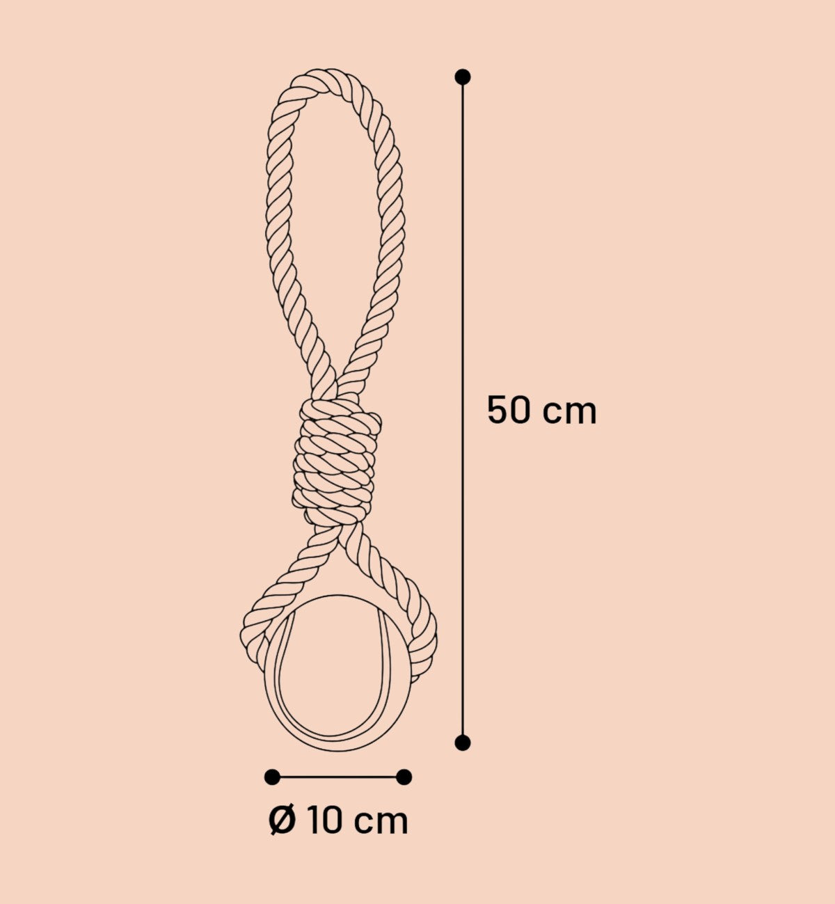 Animozen Jouet Charlie corde à tirer et balle de tennis en coton résistant pour chien, 50 cm, idéal pour le jeu et l'hygiène dentaire.
