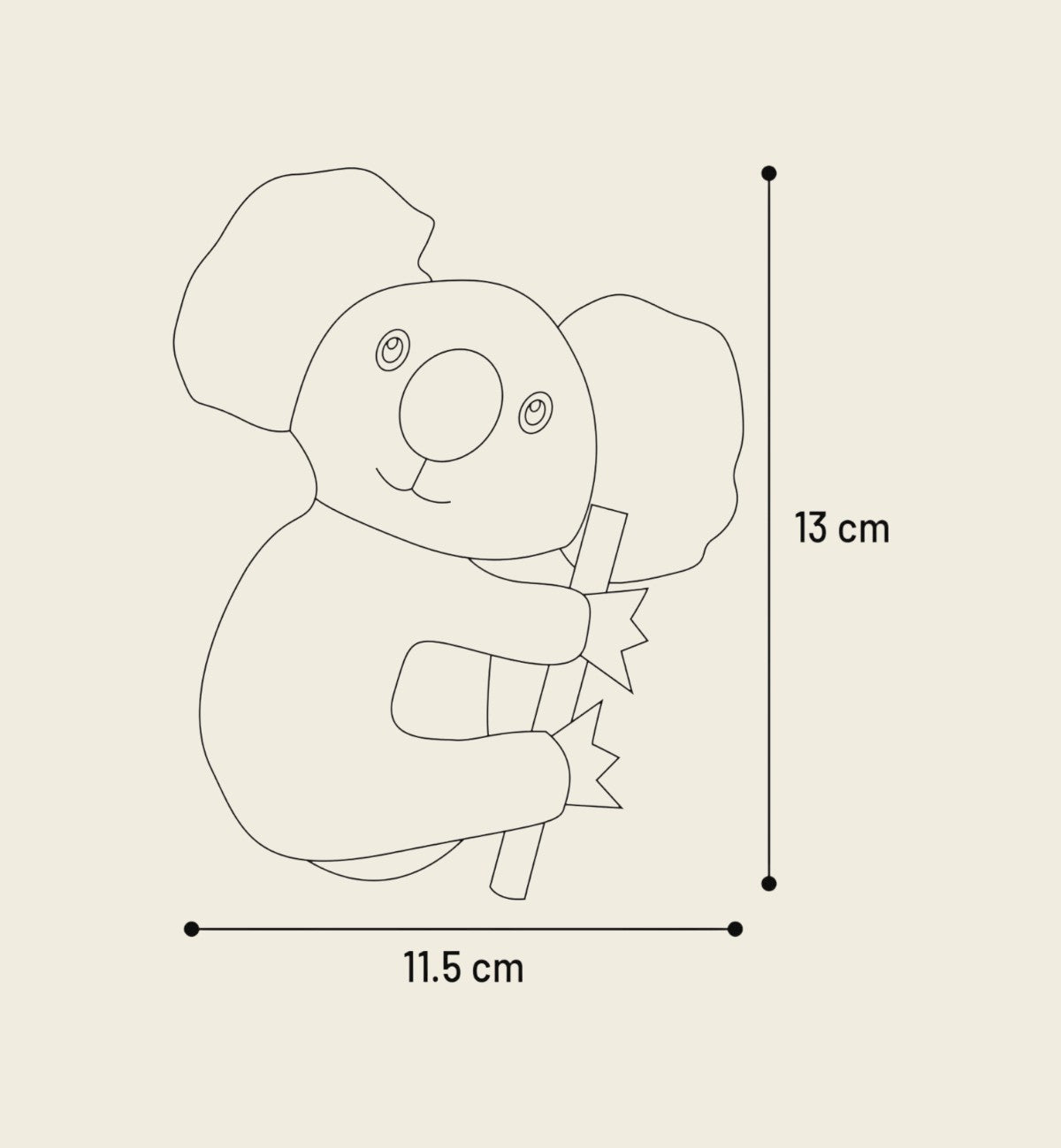 Animozen Jouet Jeany Koala Peluche pour chat en textile doux avec matatabi, 11.5 x 13 cm