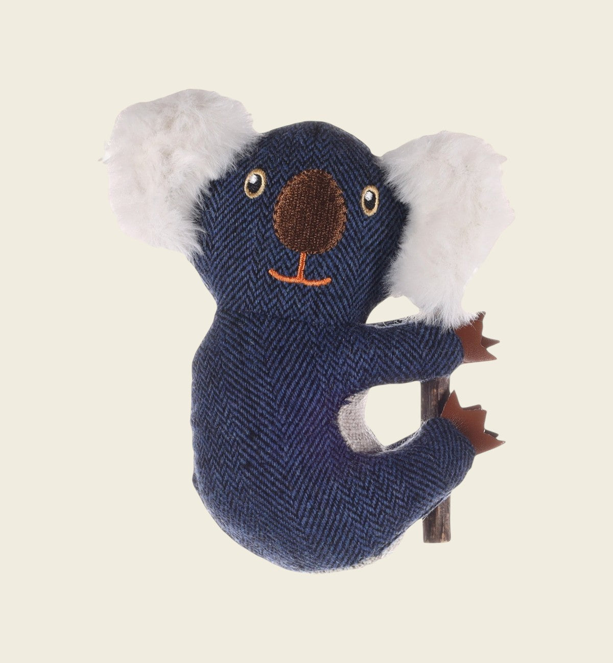 Animozen Jouet Jeany Koala Peluche pour chat en textile bleu foncé avec détails blancs et marron, et bois de matatabi.