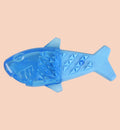 Jouet Animozen en forme de poisson bleu en caoutchouc thermoplastique pour chien, idéal pour l'hygiène dentaire et rafraîchissant.