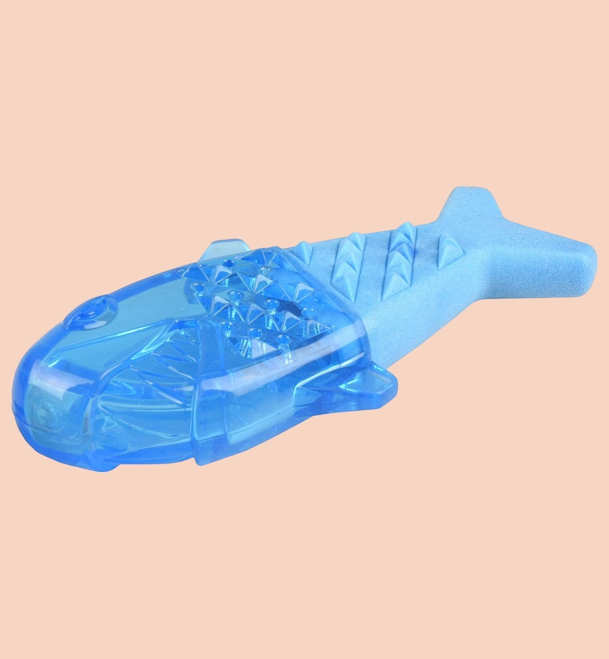 Jouet Animozen Poisson Glacé Bleu en caoutchouc thermoplastique, rafraîchissant et remplissable pour chien.