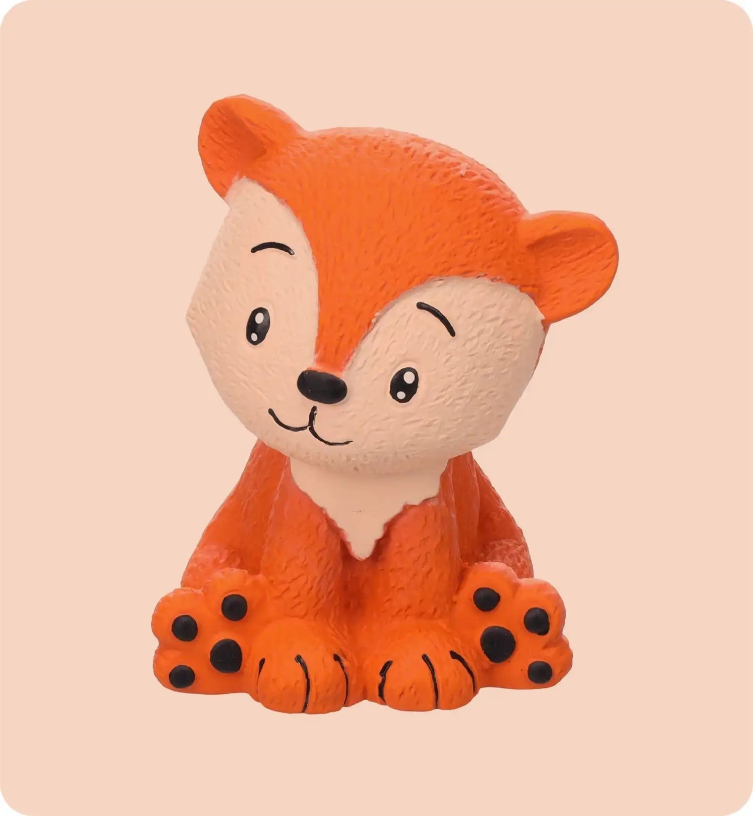 Animozen - Jouet couineur en latex orange en forme de renard, idéal pour les chiens.