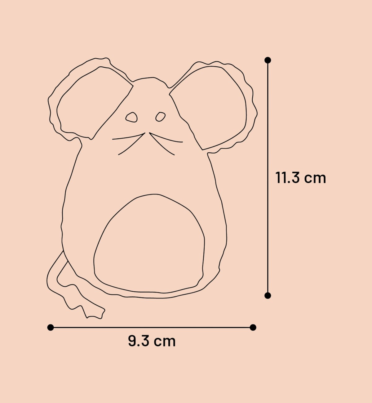 Animozen Jouet Mazzo Souris Cataire en peluche grise, 9.3 x 11.3 cm, pour chat.