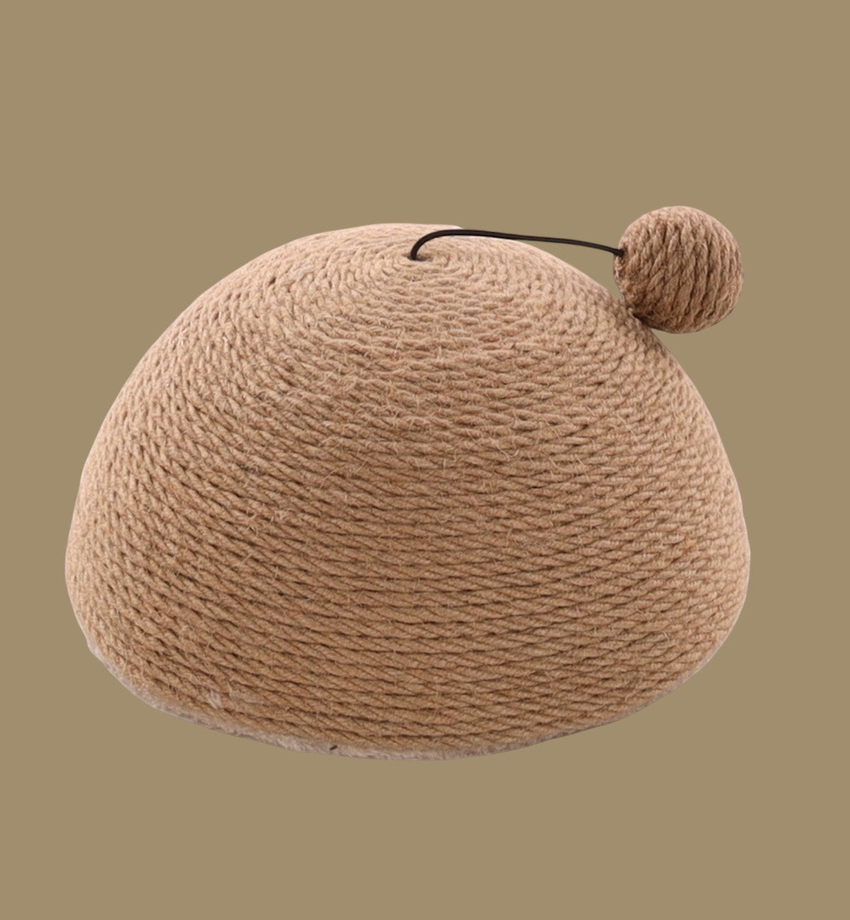 Animozen Krabdome Veda beige jute dome cat scratching toy with sound ball