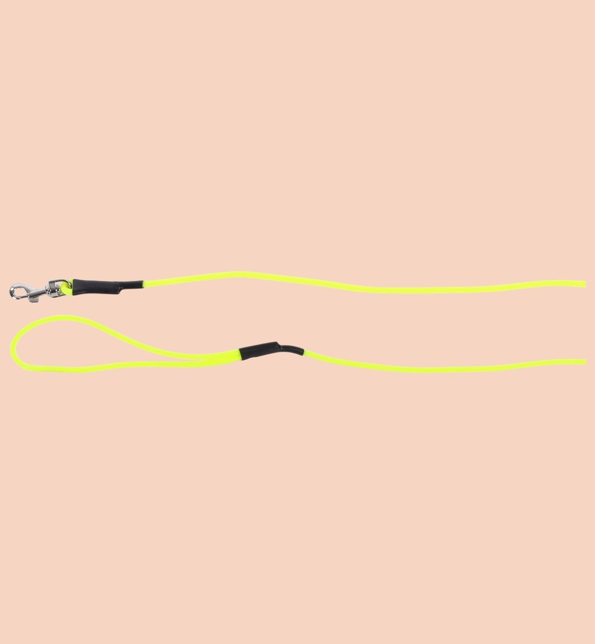 Laisse d'entraînement Animozen jaune fluo en biothane de 500 cm avec mousqueton chromé pour chat
