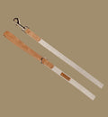 Animozen laisse pour chien beige en coton tressé et similicuir avec finitions dorées, 130 cm.
